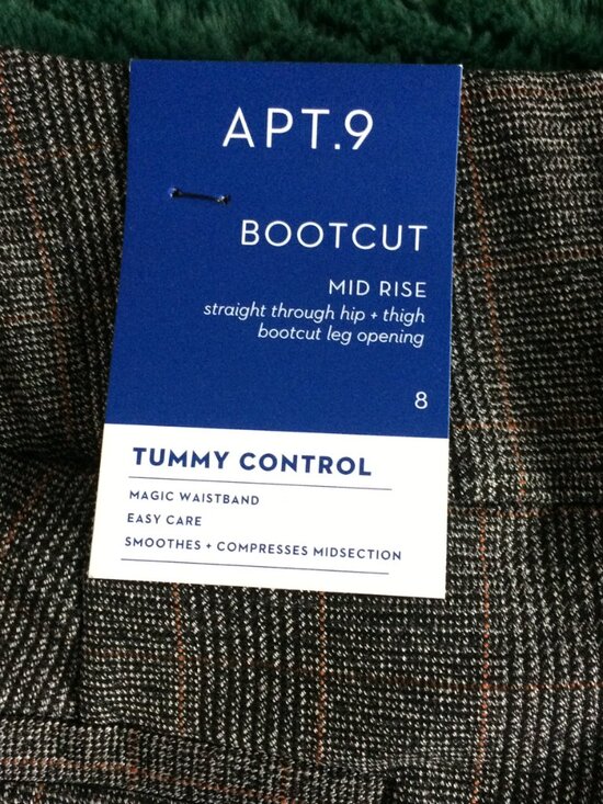 NWT Apt 9 Tummy Control Bootcut Mid Rise Pants Size 8 - Picture 7 of 16